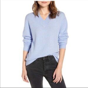 TREASURE & BOND TREASURE and Bond NEW Stork Blue cozy v-neck sweater XS